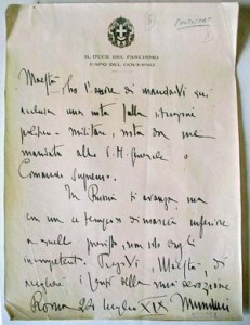 Mussolini Letter