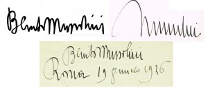 Mussolini Signature x3
